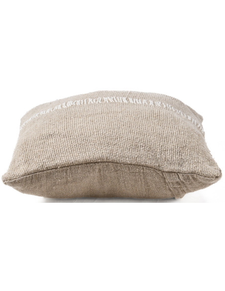 Housse de coussin en lin naturel blanc 50 x 50 x 3 cm The Stitch