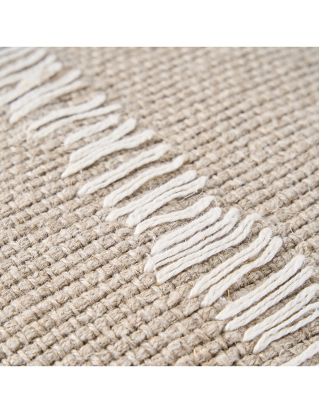 Housse de coussin en lin naturel blanc 50 x 50 x 3 cm The Stitch