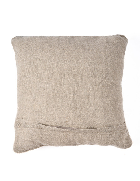 Housse de coussin en lin naturel blanc 50 x 50 x 3 cm The Stitch