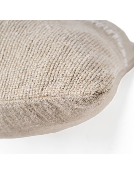 Housse de coussin en lin naturel blanc 50 x 50 x 3 cm The Stitch