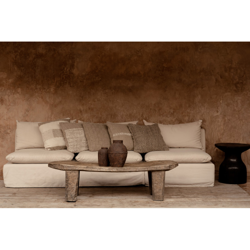 Housse de coussin en lin naturel...