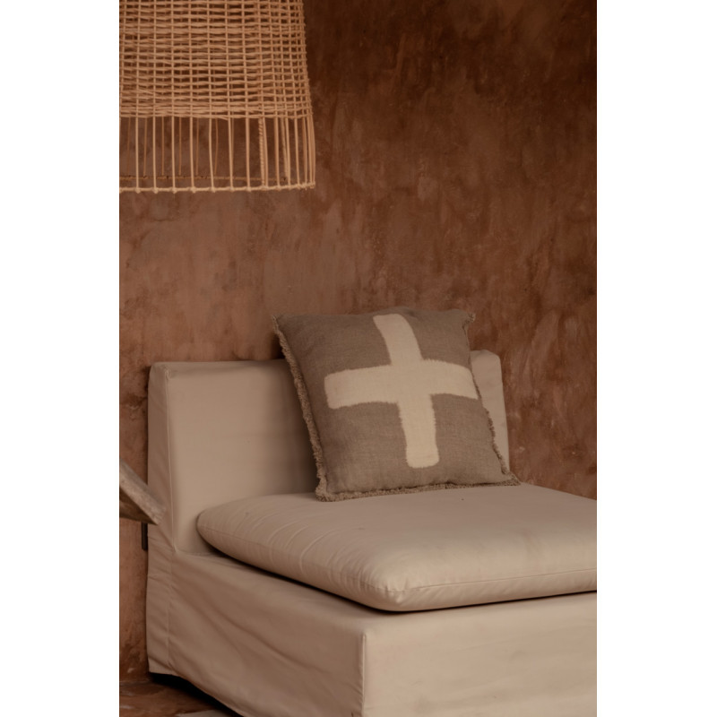 Housse de coussin en lin naturel...