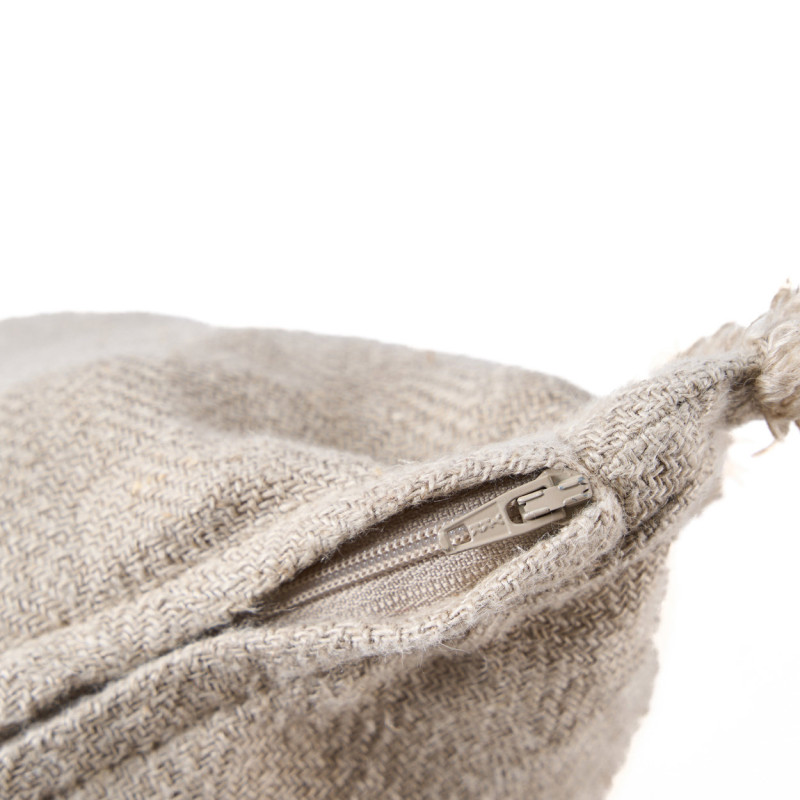 Housse de coussin en lin naturel...