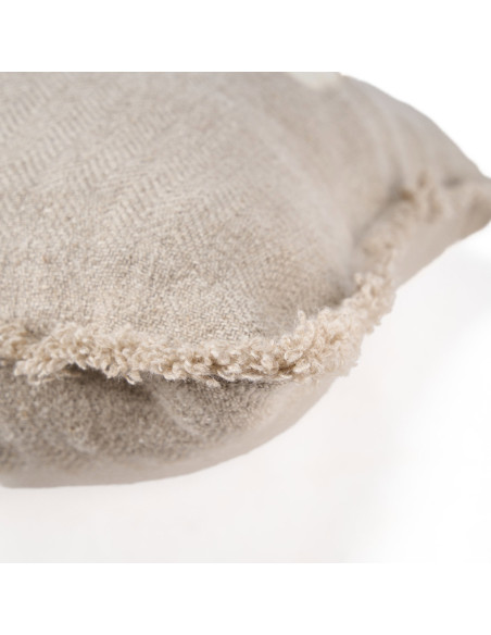 Housse de coussin en lin naturel blanc motif croix 50 x 50 x 2 cm The Ivory Cross