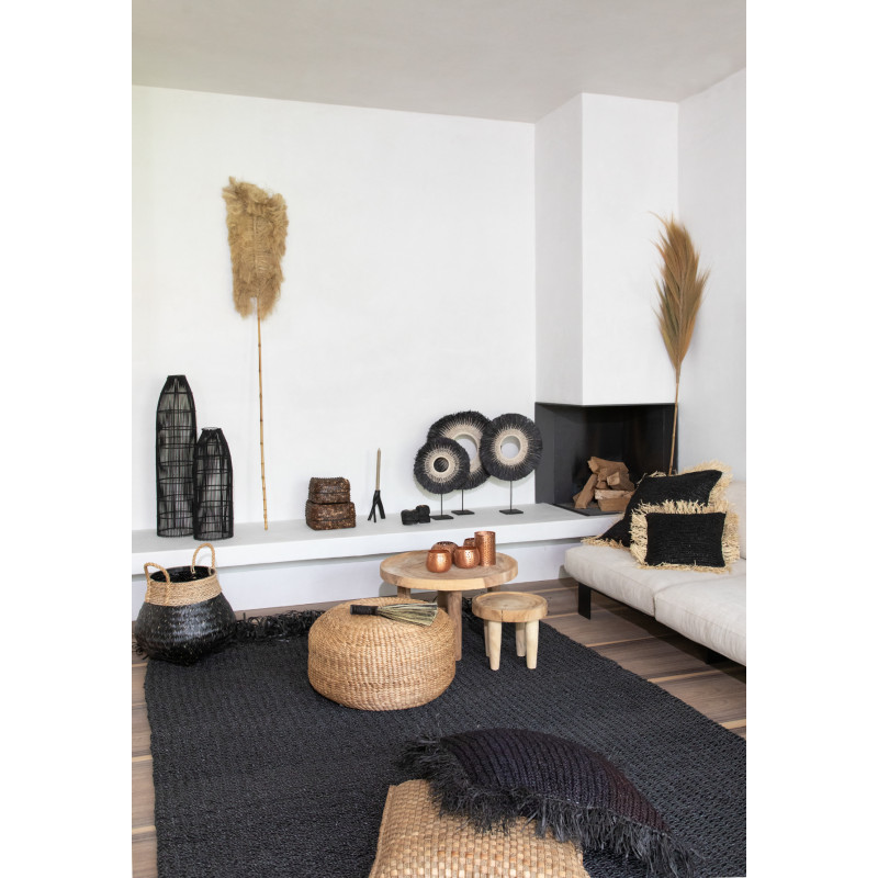 Housse de coussin carrée en raphia...