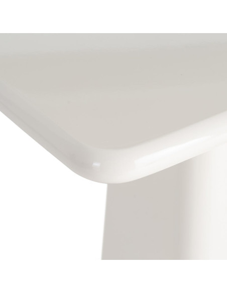 Table d’appoint rectangulaire en MDF laqué crème 60 x 40 x 61 cm Statya
