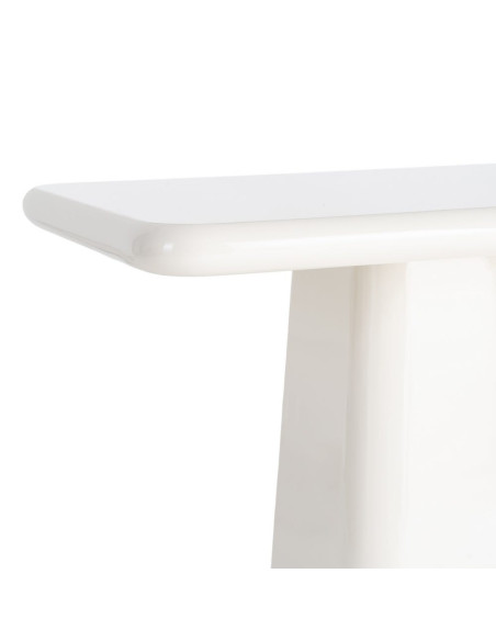 Table d’appoint rectangulaire en MDF laqué crème 60 x 40 x 61 cm Statya