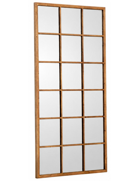 Miroir mural rectangulaire en bois de sapin naturel 90 x...