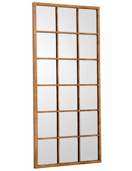 Miroir mural rectangulaire en bois de sapin naturel 90 x 3 x 180 cm Halmira