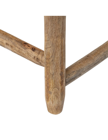 Banquette en bois de manguier et fibres naturelles beige naturel 92 x 42 x 41 cm Cazorla