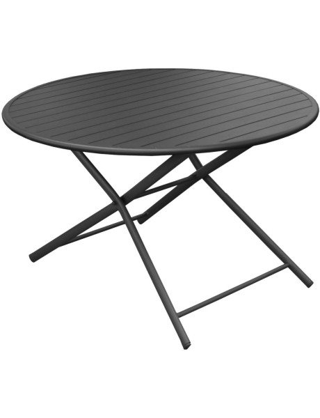 Table de jardin ronde en aluminium graphite 120 cm Globe