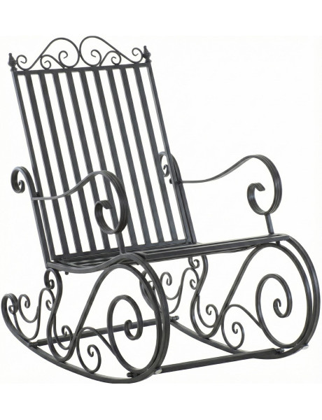 Fauteuil à bascule de jardin en métal anthracite 56 x 90...