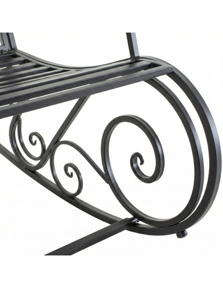 Fauteuil à bascule de jardin en métal anthracite 56 x 90 x 94 cm Oryal
