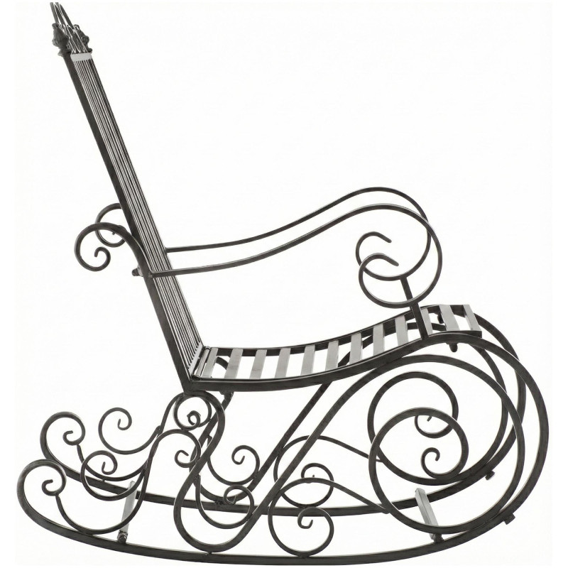 Fauteuil à bascule de jardin en métal...