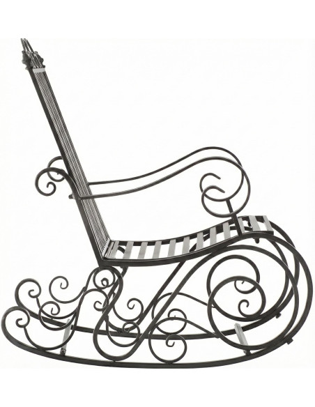 Fauteuil à bascule de jardin en métal anthracite 56 x 90 x 94 cm Oryal