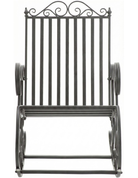 Fauteuil à bascule de jardin en métal anthracite 56 x 90 x 94 cm Oryal