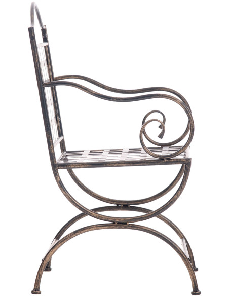 Fauteuil de jardin en métal bronze 56 x 53 x 92 cm Ericka