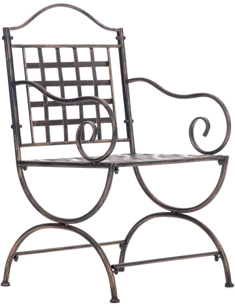 Fauteuil de jardin en métal bronze 56 x 53 x 92 cm Ericka