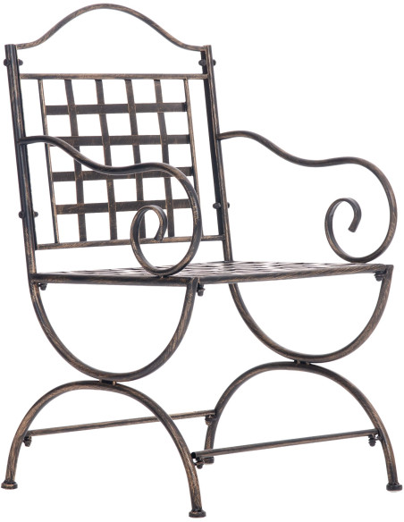 Fauteuil de jardin en métal bronze 56 x 53 x 92 cm Ericka