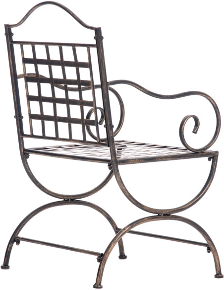 Fauteuil de jardin en métal bronze 56 x 53 x 92 cm Ericka