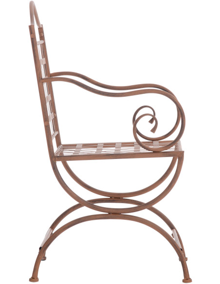 Fauteuil de jardin en métal brun antique 56 x 53 x 92 cm Ericka