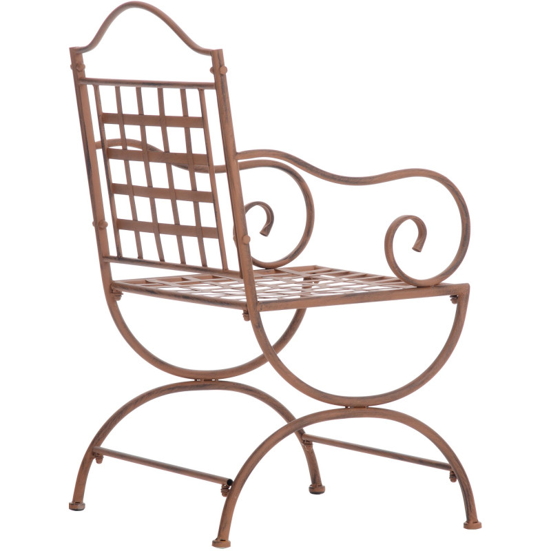 Fauteuil de jardin en métal brun...