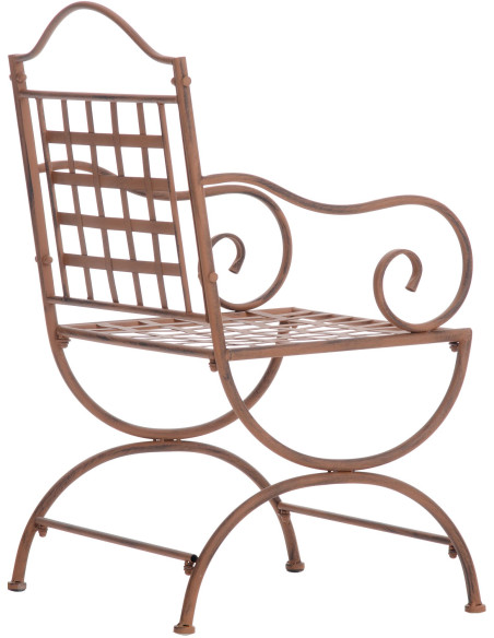 Fauteuil de jardin en métal brun antique 56 x 53 x 92 cm Ericka