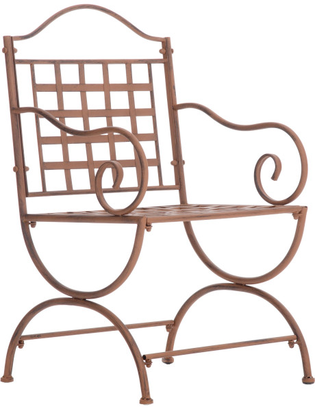 Fauteuil de jardin en métal brun antique 56 x 53 x 92 cm...