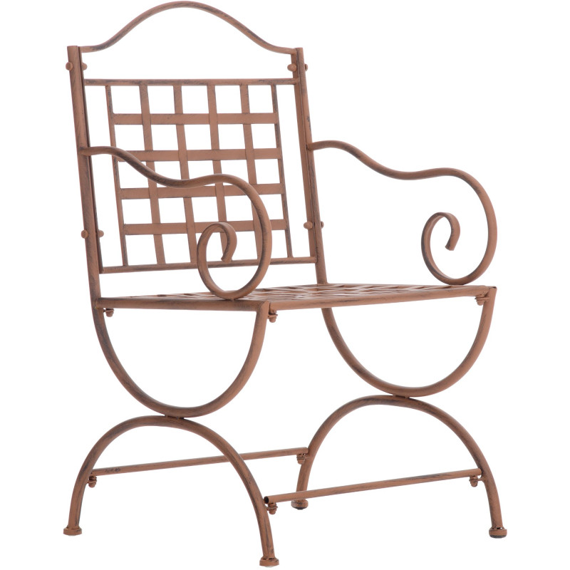 Fauteuil de jardin en métal brun...