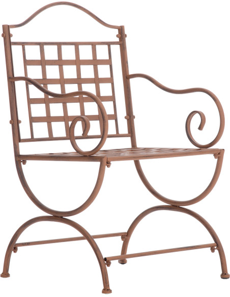 Fauteuil de jardin en métal brun antique 56 x 53 x 92 cm Ericka