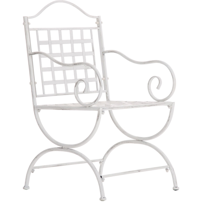 Fauteuil de jardin en métal blanc...