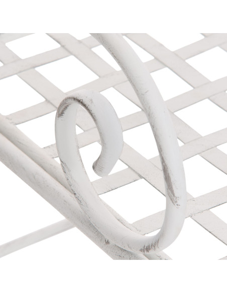 Fauteuil de jardin en métal blanc antique 56 x 53 x 92 cm Ericka