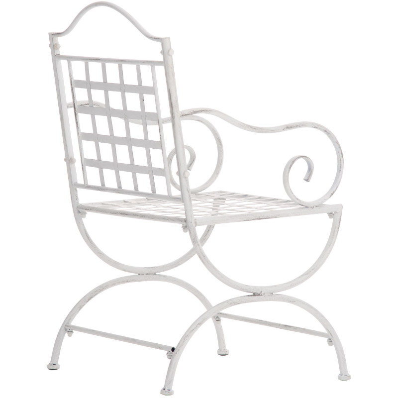 Fauteuil de jardin en métal blanc...