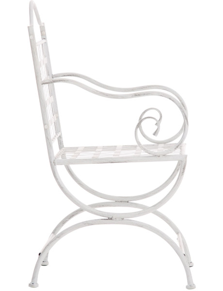 Fauteuil de jardin en métal blanc antique 56 x 53 x 92 cm Ericka  - 2