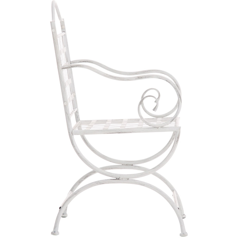 Fauteuil de jardin en métal blanc...