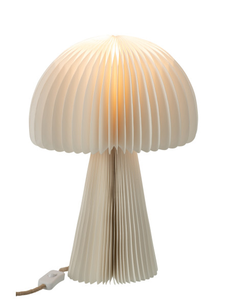 Abat-jour champignon pour lampe à poser en papier blanc cassé 28 x 28 x 40 cm Plisséa
