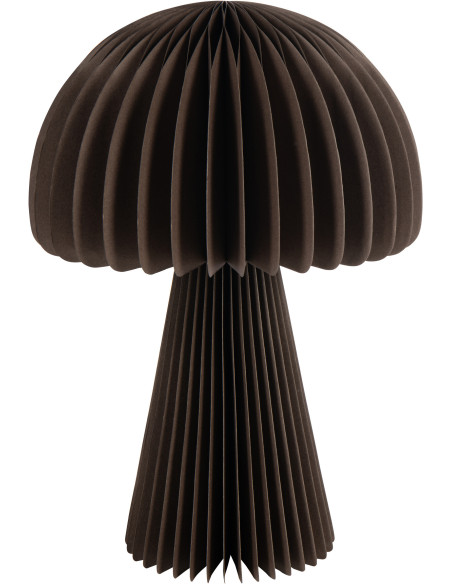 Abat-jour champignon pour lampe à poser en papier marron foncé 28 x 28 x 40 cm Plisséa