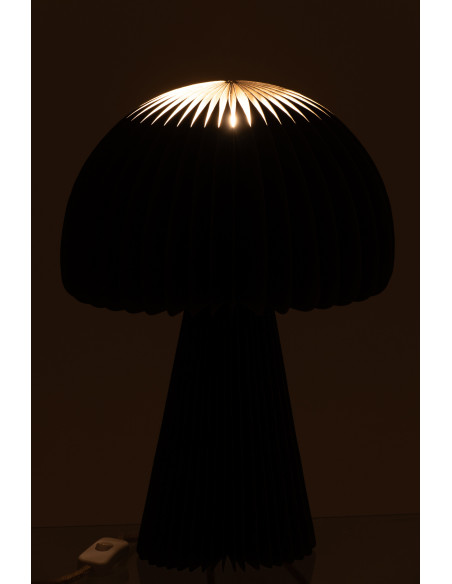 Abat-jour champignon pour lampe à poser en papier marron foncé 28 x 28 x 40 cm Plisséa