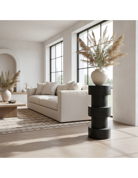 Tabouret de bar en bois de teck noir 30 x 30 x 65 cm Forma