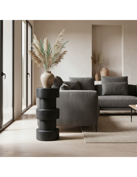 Tabouret de bar en bois de teck noir 30 x 30 x 65 cm Forma