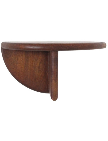 Étagère murale ronde en bois de manguier brun naturel 38...