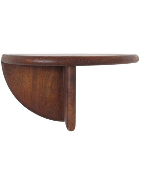 Étagère murale ronde en bois de manguier brun naturel 38 x 19 x 19 cm Bullnose