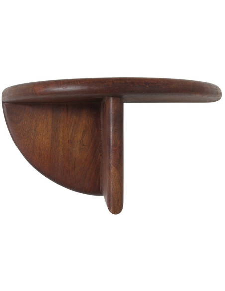 Étagère murale ronde en bois de manguier brun naturel 38 x 19 x 19 cm Bullnose