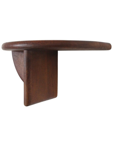 Étagère murale ronde en bois de manguier brun naturel 38 x 19 x 19 cm Bullnose