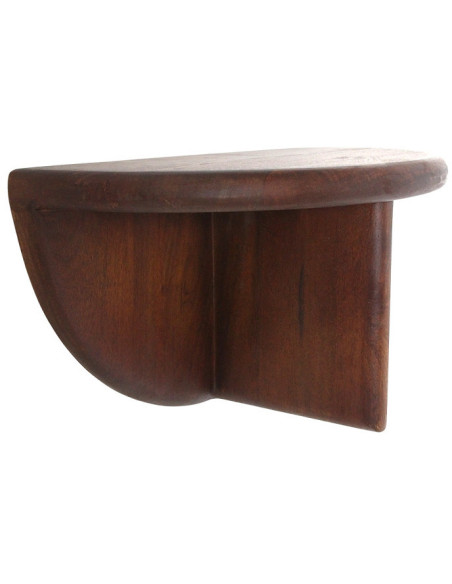 Étagère murale ronde en bois de manguier brun naturel 38 x 19 x 19 cm Bullnose
