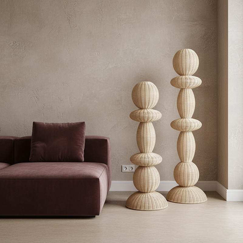 Lampadaire en rotin naturel 50 x 50 x...