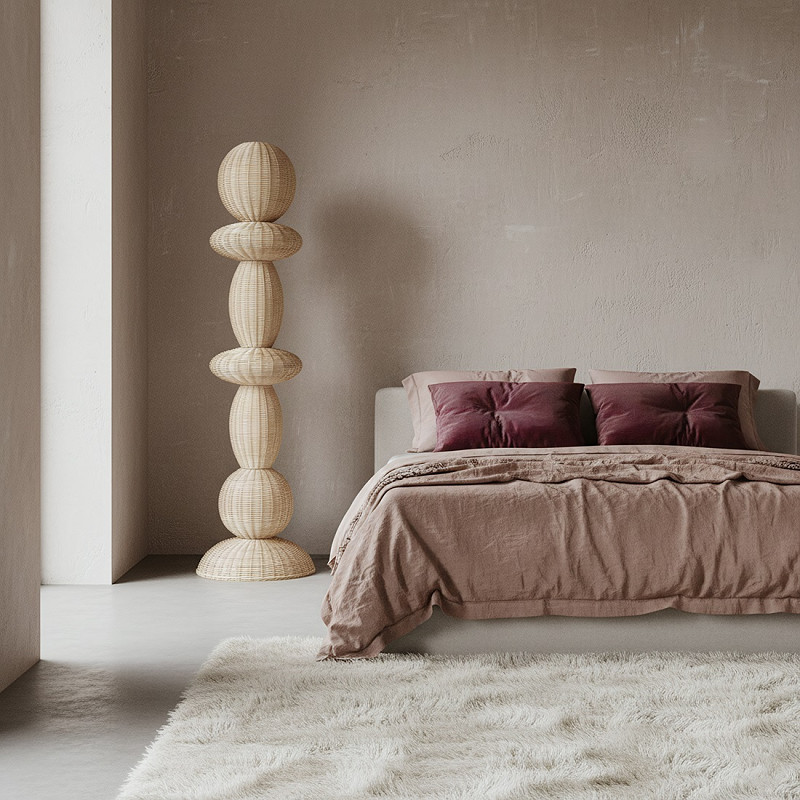 Lampadaire en rotin naturel 50 x 50 x...