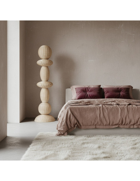 Lampadaire en rotin naturel 50 x 50 x 175 cm Tao