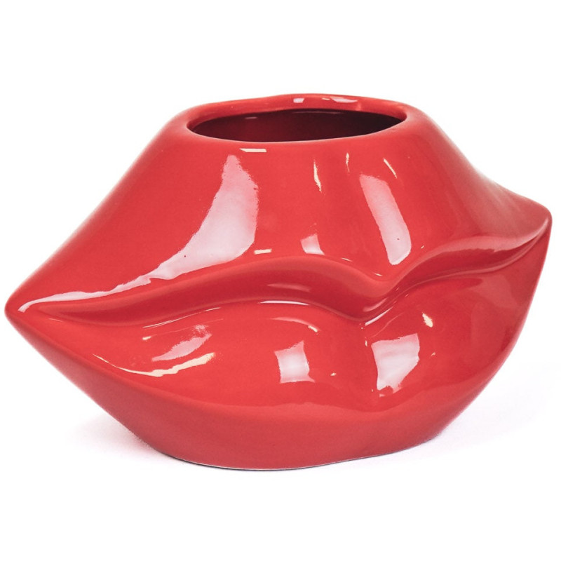Vase bouche en céramique rouge 21 x...