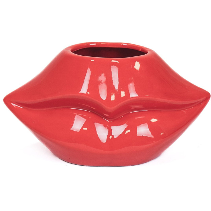 Vase bouche en céramique rouge 21 x...